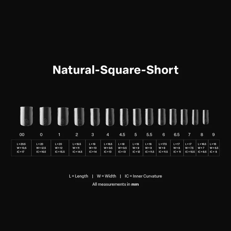 APRES Gel-X Tips 2.0 - Natural Square Short #S (600pcs Box of Tips 14 sizes)