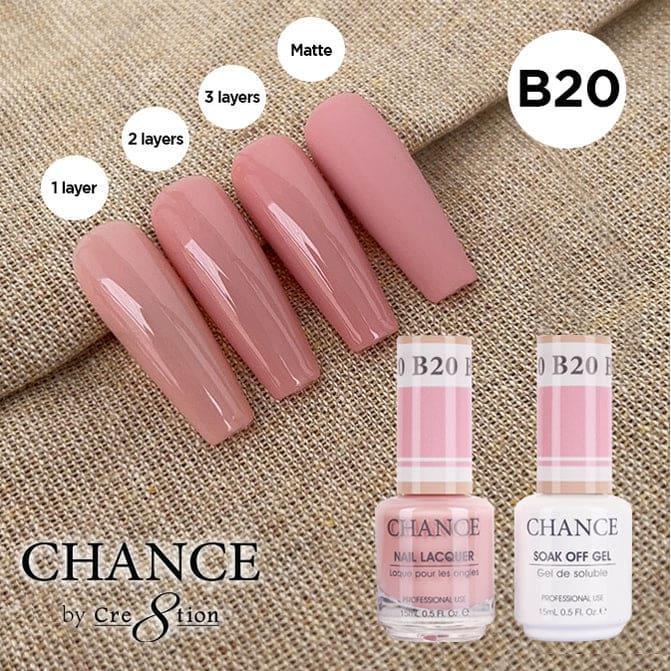 Cre8tion CHANCE Matching Duo Gel Polish 0.5oz - Bare Collection - B20 - TTT Nails Supply