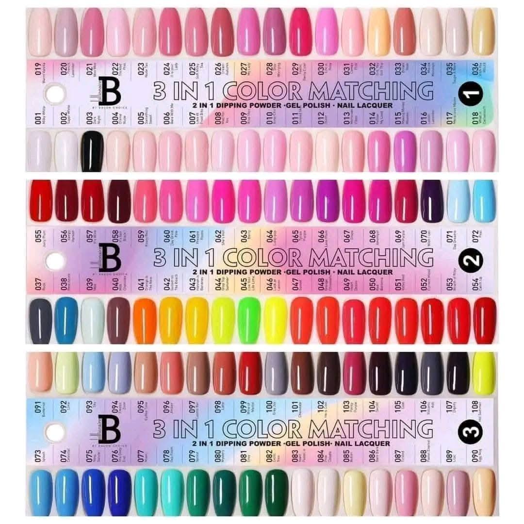 Billionaire DIP POWDER - Full set 216 Colors + Free 1 Color Book