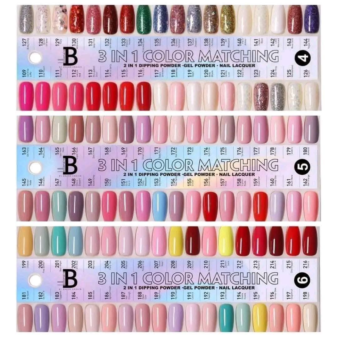 Billionaire DIP POWDER - Full set 216 Colors + Free 1 Color Book