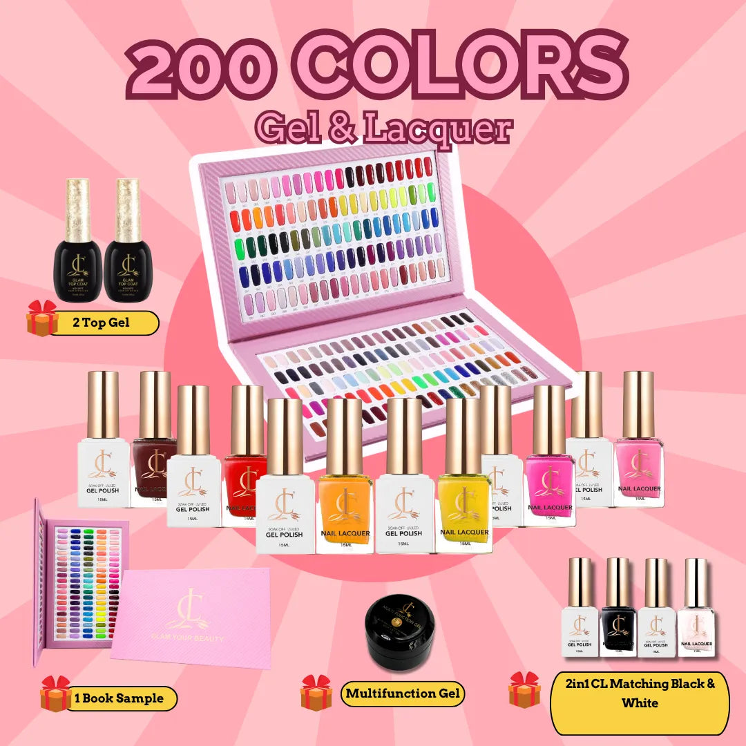 CLLAM DUO Matching Gel Polish - Whole Line 200 Colors - Free 1 Set Sample Book