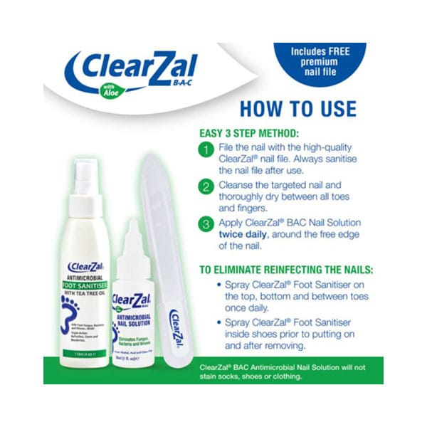 ClearZal® Nail & Foot Kit – Antimicrobial Nail Solution + Foot Sanitiser