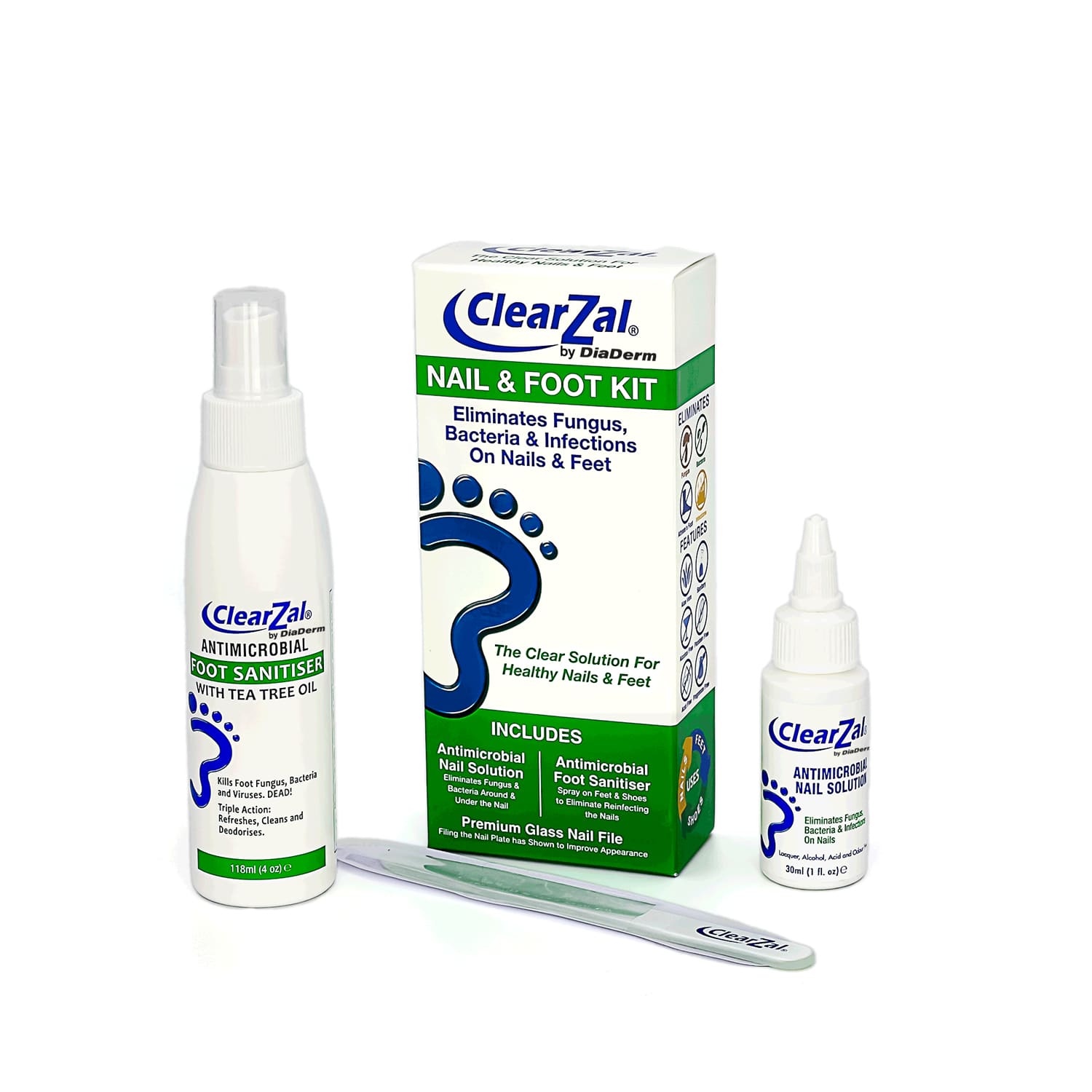 ClearZal® Nail & Foot Kit – Antimicrobial Nail Solution + Foot Sanitiser