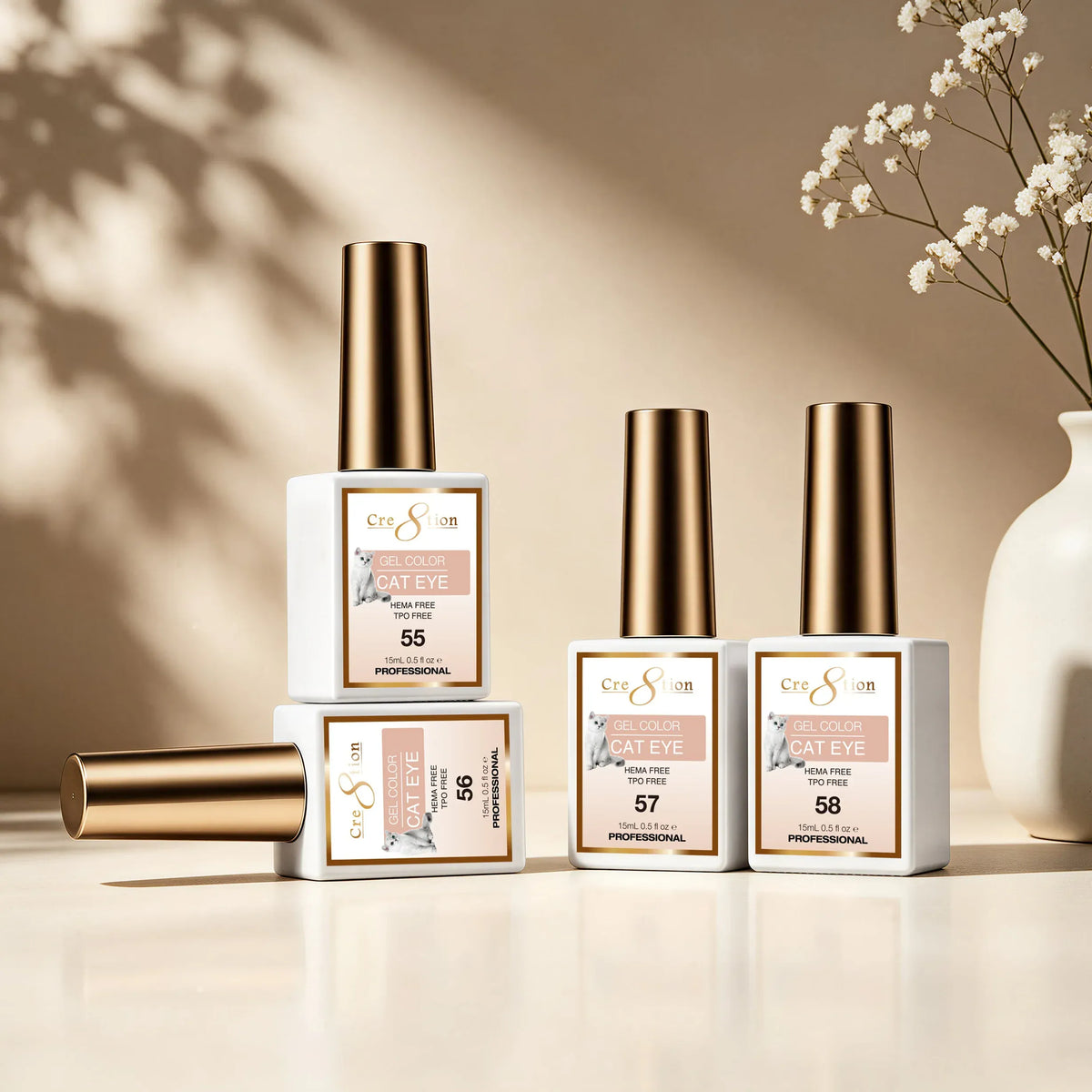 Cre8tion Cat Eye - NUDE Collection, 18 Gel Colors ($7.95/ea)