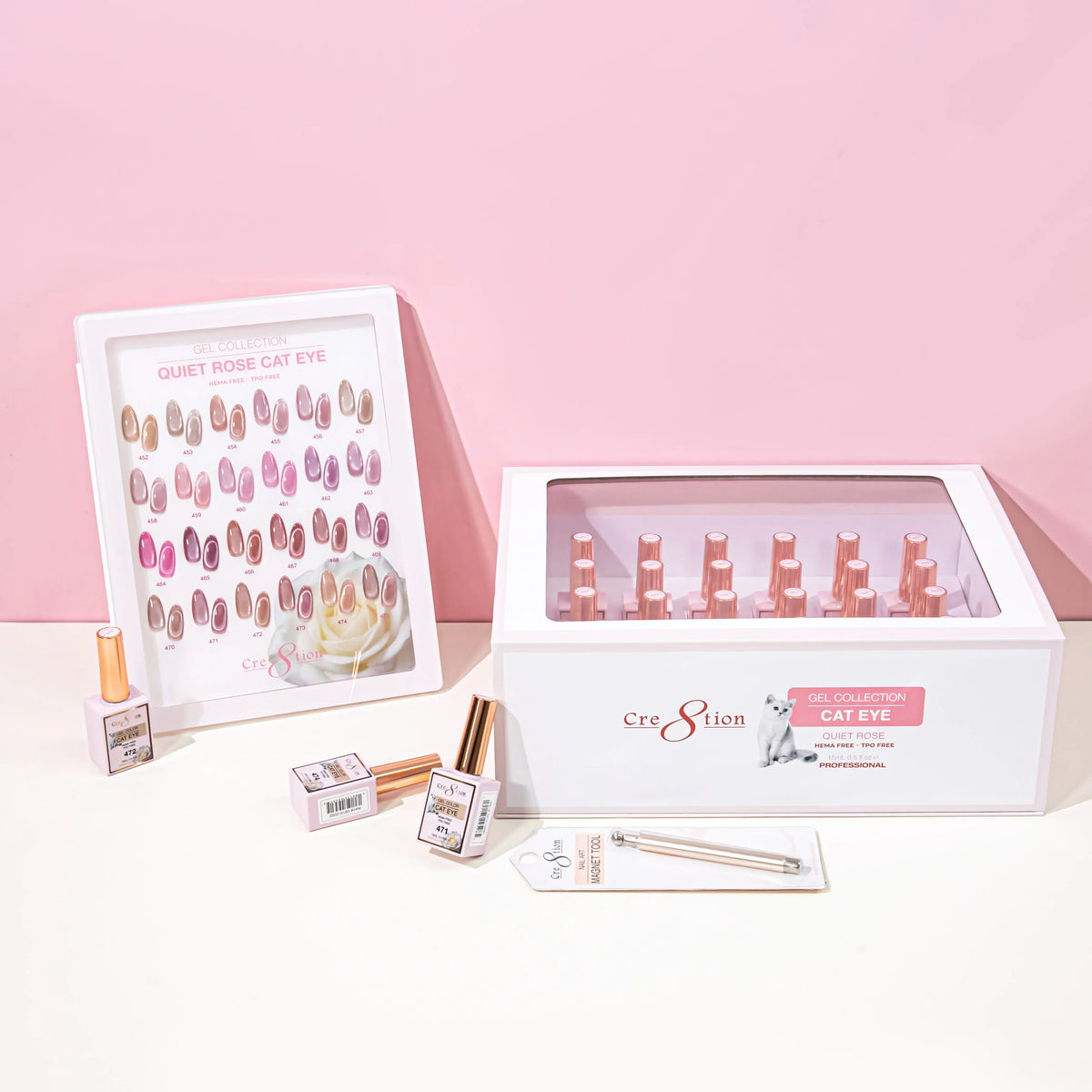 Cre8tion Cat Eye - Quiet Rose Collection, 24 Gel Colors ($7.95/ea)
