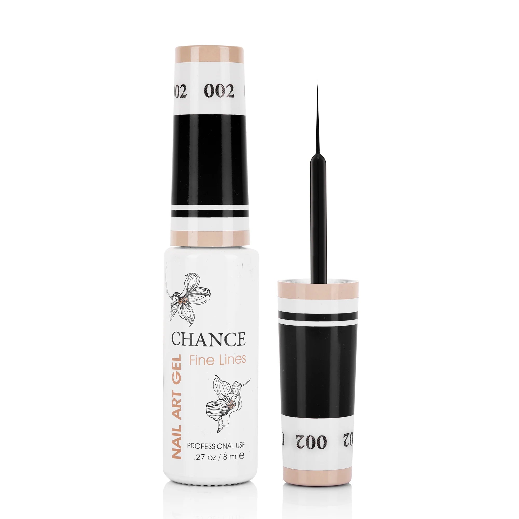 Cre8tion Chance Fine Lines - Detailing Nail Art Gel 0.33oz - #02 Super Black