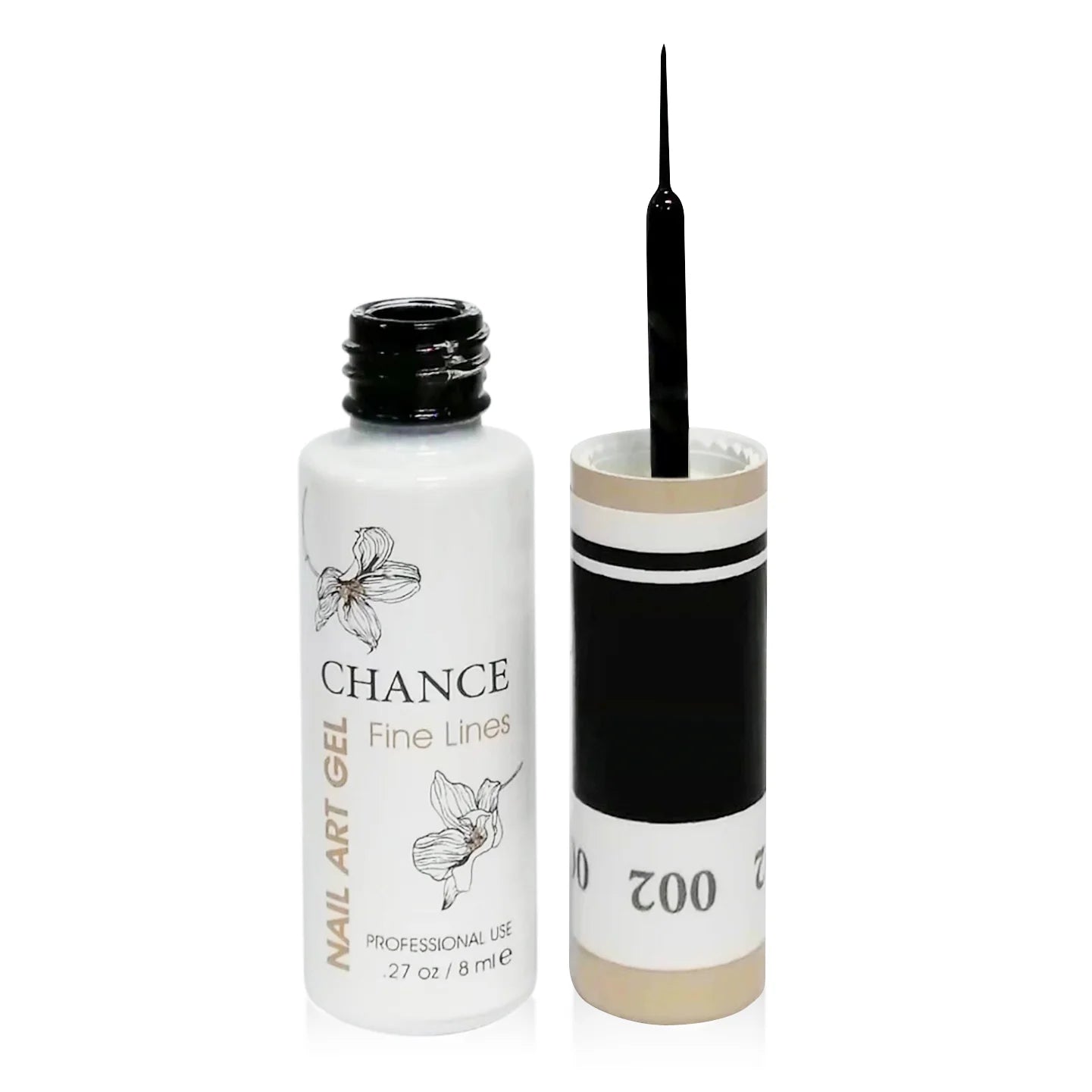Cre8tion Chance Fine Lines - Detailing Nail Art Gel 0.33oz - #02 Super Black