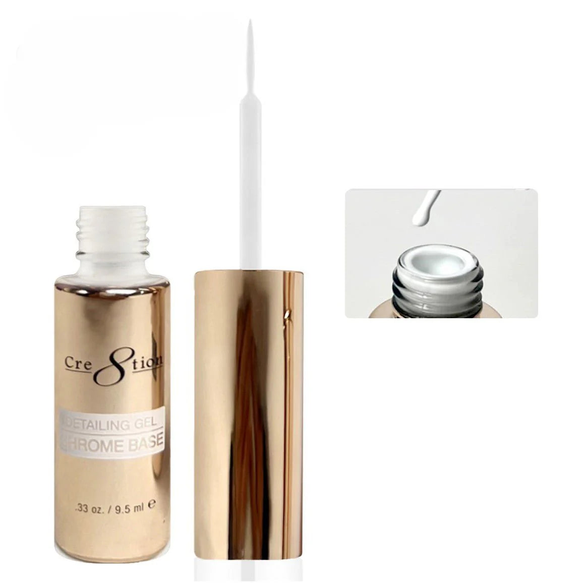 Cre8tion Detailing Nail Art Gel 0.33oz - Chrome Base #03 White