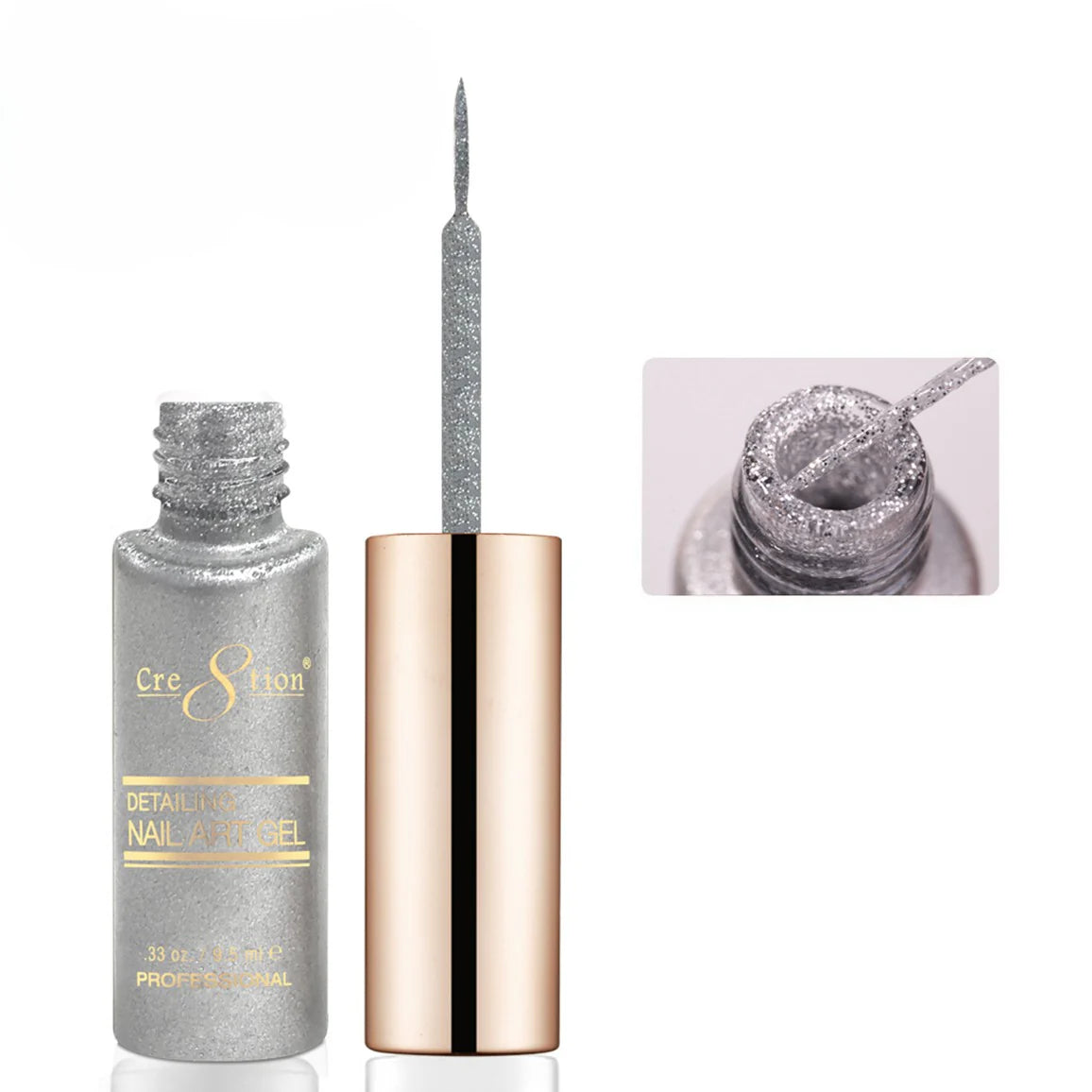 Cre8tion Detailing Nail Art Gel 0.33oz - #27 Silver Glitter