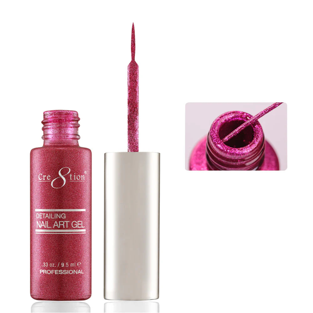 Cre8tion Detailing Nail Art Gel 0.33oz - #38 Fuchsia Platinum
