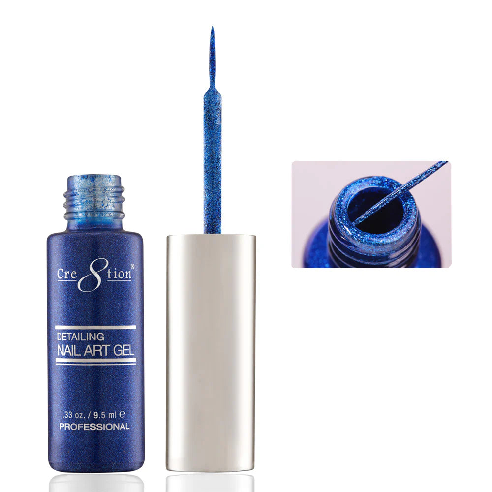 Cre8tion Detailing Nail Art Gel 0.33oz - #39 Blue Platinum