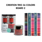 Cre8tion TRIO Matching Color - 36 colors Board 2 (#37-#72) + Free 2 Color Chart