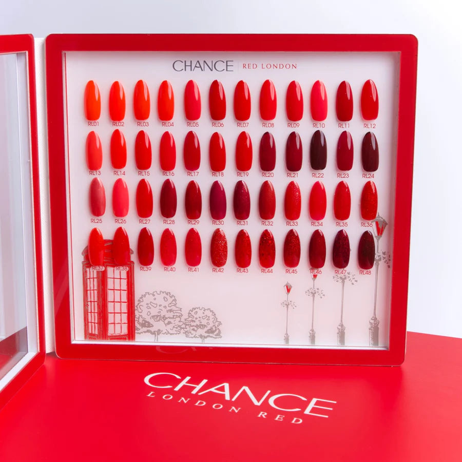 Cre8tion CHANCE Gel 0.5oz - Red London Collection + Free 1 Color Booklet & 1 Color Board
