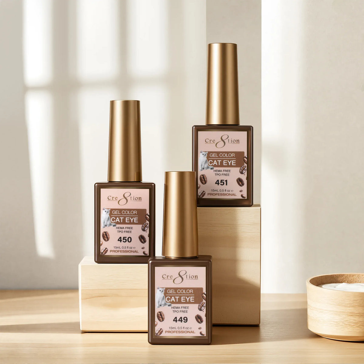 Cre8tion Cat Eye - Tea & Coffee Collection, 24 Gel Colors ($7.95/ea)
