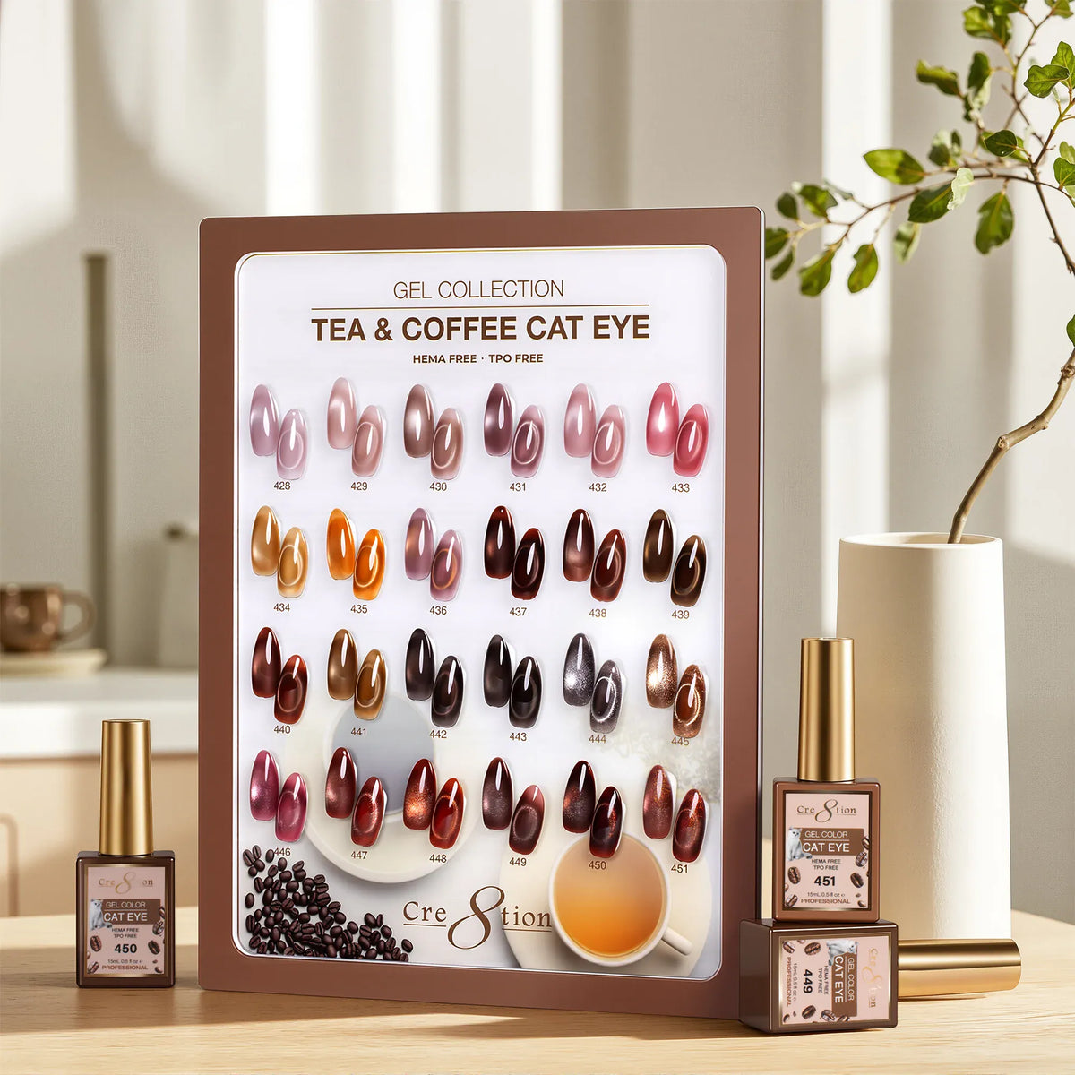 Cre8tion Cat Eye - Tea & Coffee Collection, 24 Gel Colors ($7.95/ea)