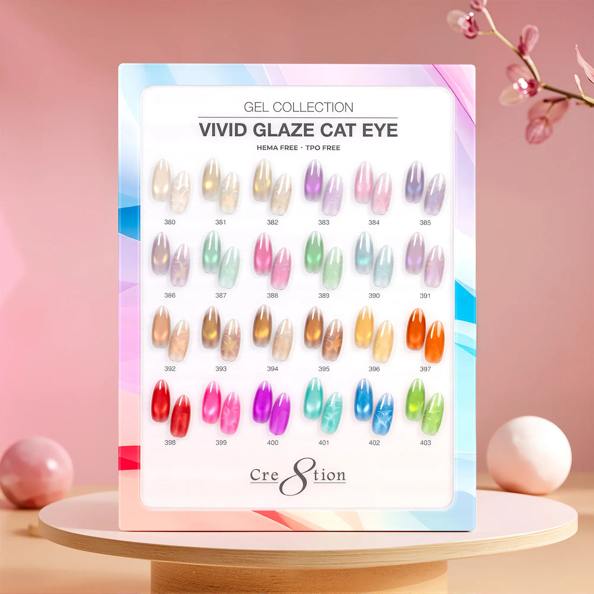 Cre8tion Cat Eye - Vivid Glazer Collection, 24 Gel Colors ($7.95/ea)