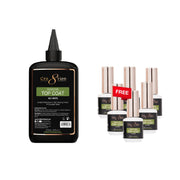 Cre8tion Gel Diamond No Wipe (No Cleanse) Top Coat Refill 16oz + Free 06 Bottles 0.5oz