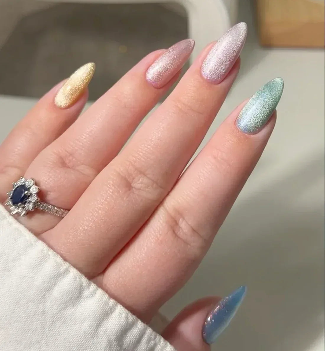DC 9D Cat Eye Unicorn - #19 Aqua Freckles - TTT Nails Supply