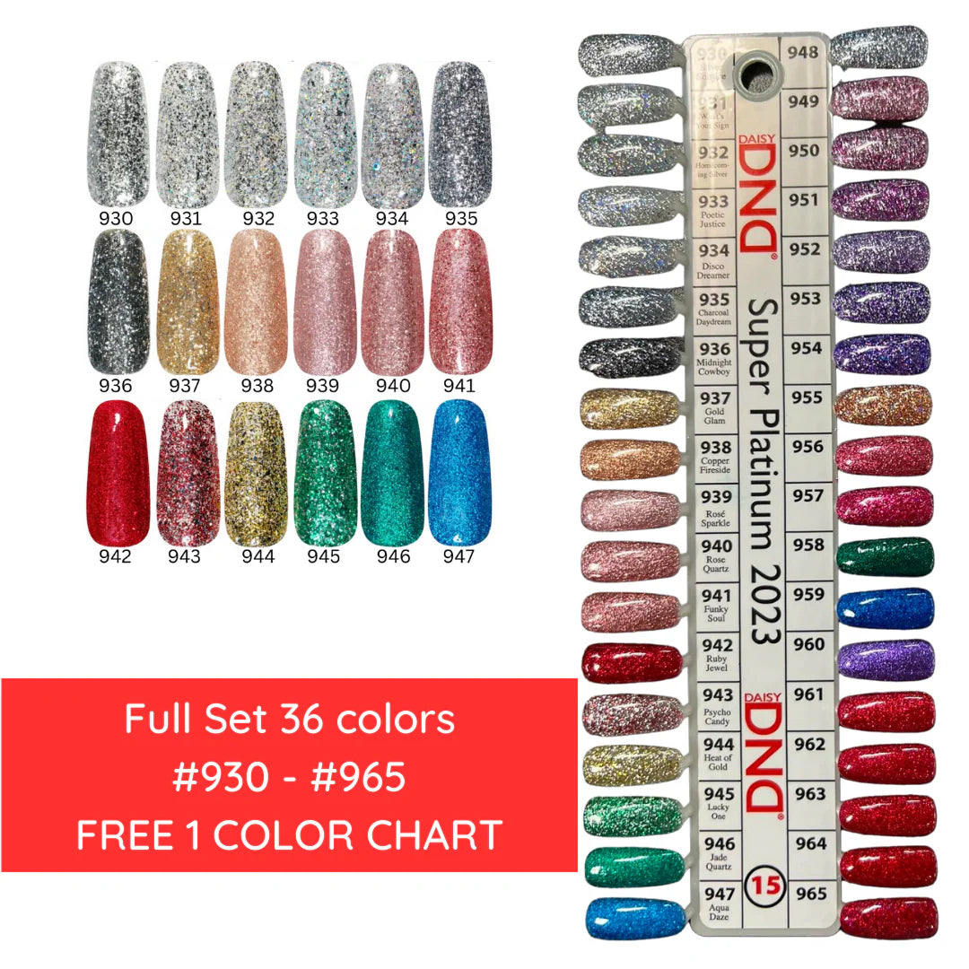 DND Swatch #15 - Super Platinum Collection 36 colors (#930 - #965)