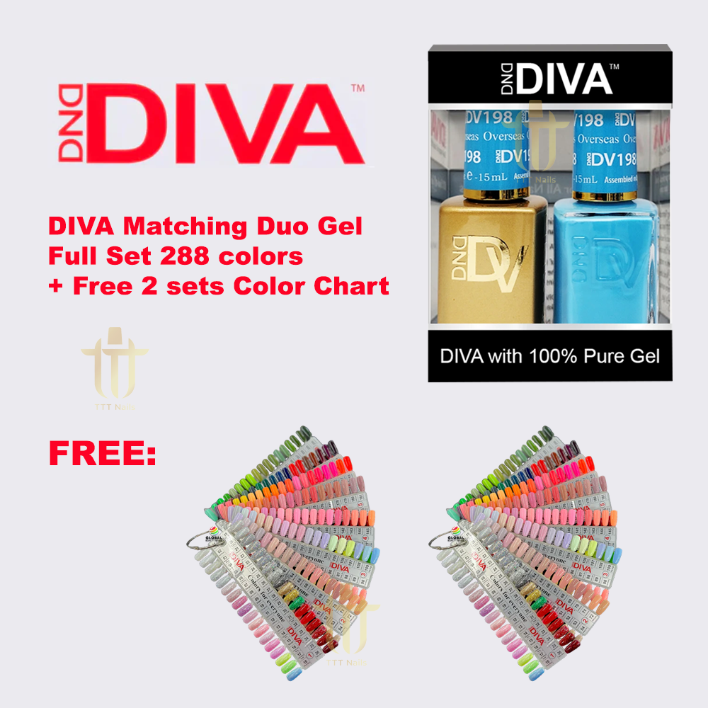 DND DIVA Duo Matching - Full set 288 colors + Free 2 sets Color Chart