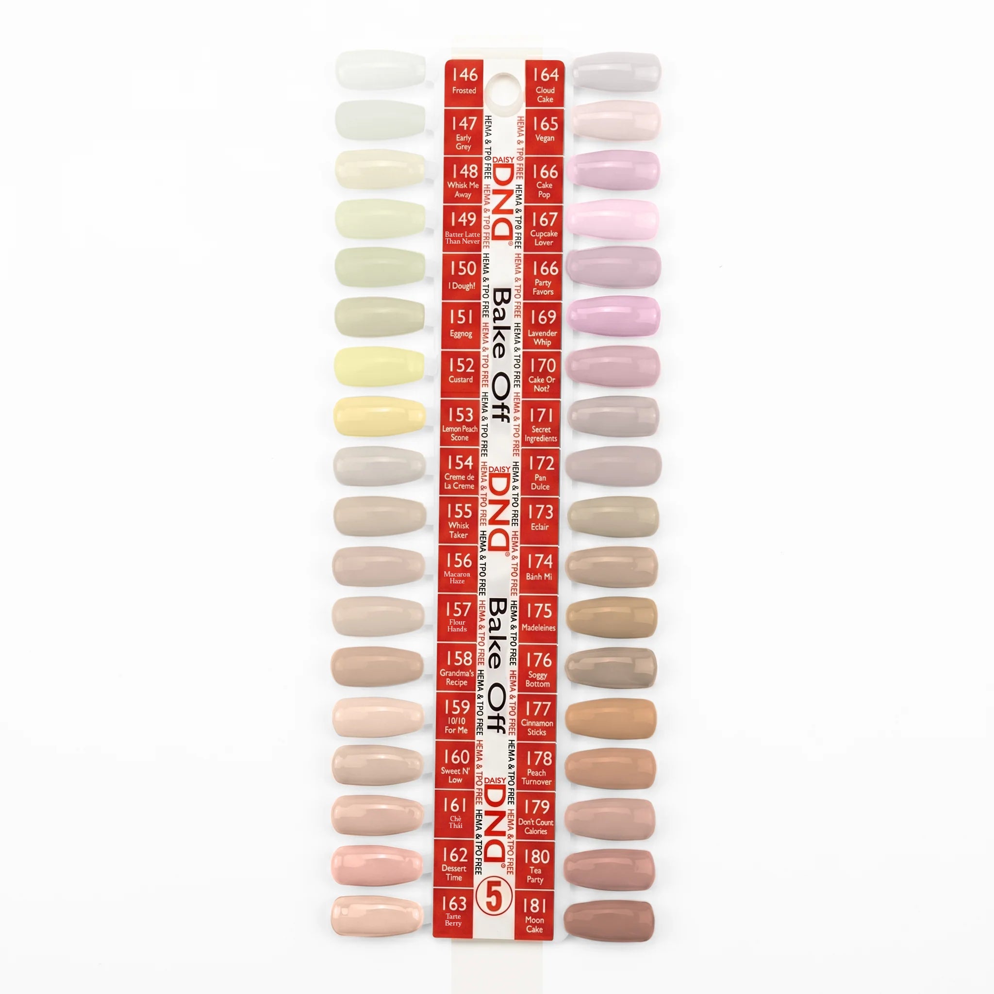 DND HEMA & TPO Free - Swatch #05 - Bake Off Collection, 36 colors (#146 to #181) + Free Sample