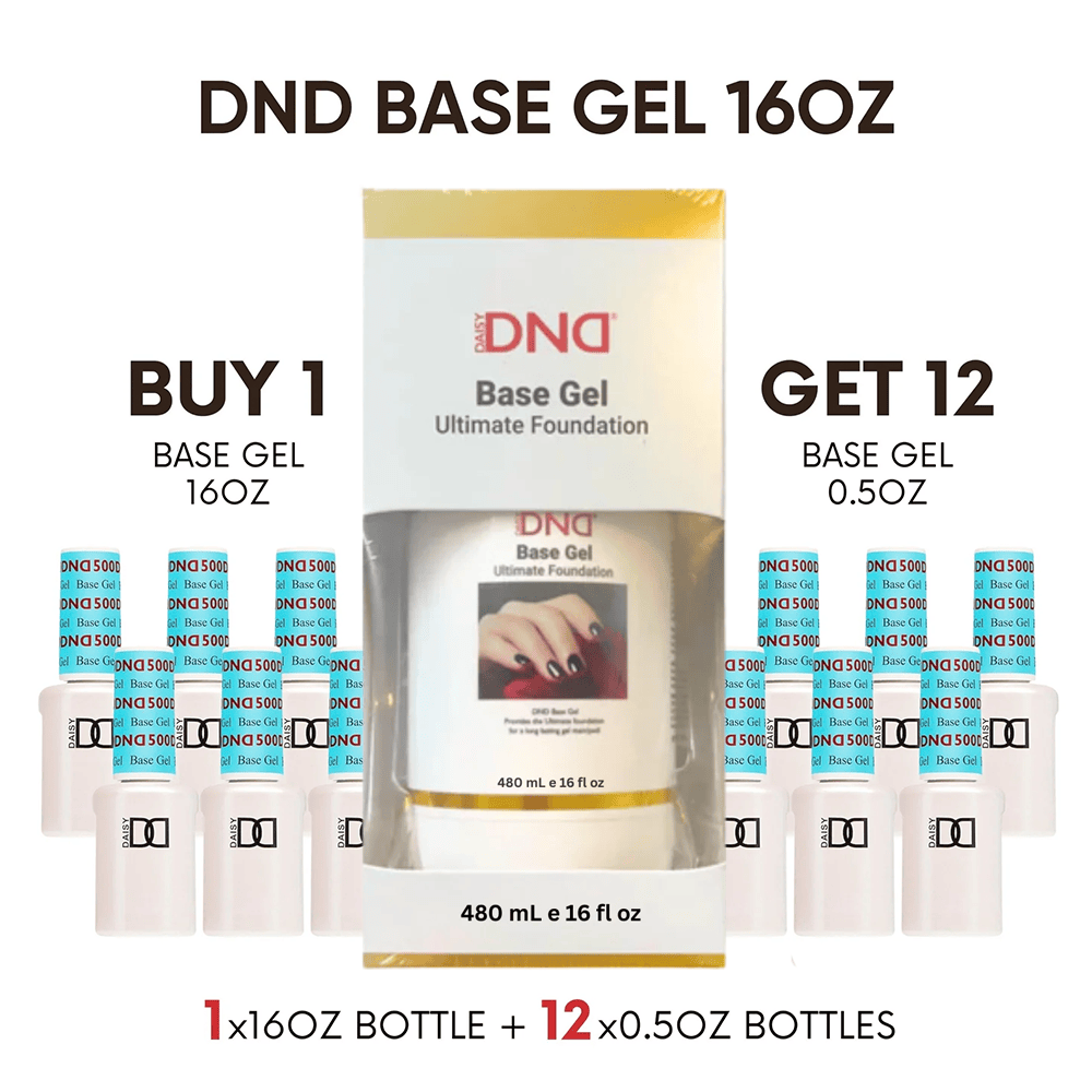 DND Base Gel Ultimate Foundation Refill 16oz (DND #500) + Free 12 Bott ...