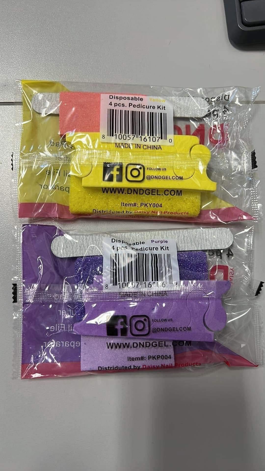 DND Disposable Pedicure Kit 4pcs (200kit/case) - Yellow
