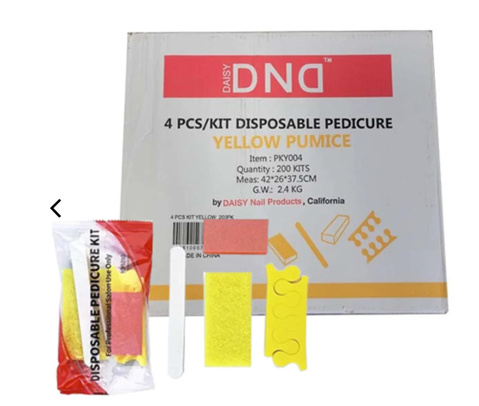 DND Disposable Pedicure Kit 4pcs (200kit/case) - Yellow