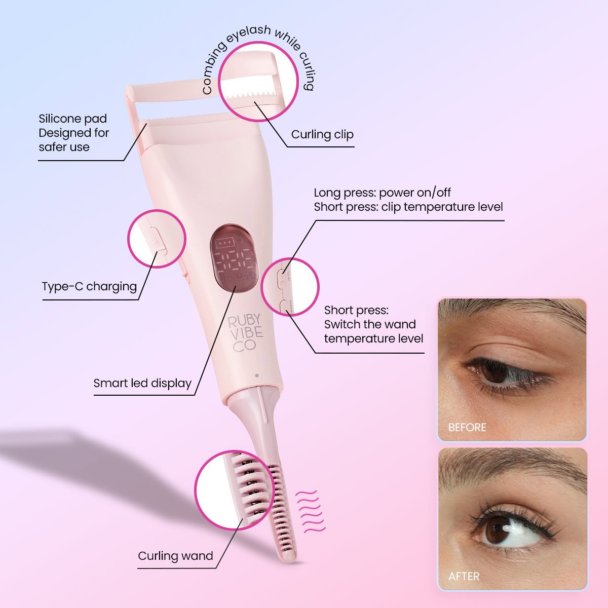 DualLash-Lift, Heated Eyelash Curler by Ruby