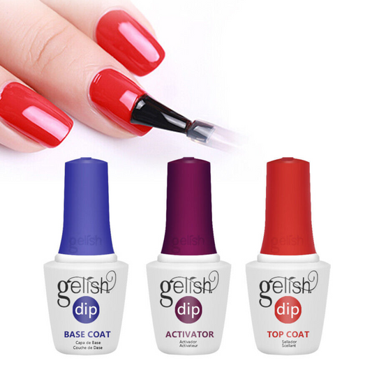 Gelish Soak Off Basix Acrylic Powder Dip 3pcs (Top,Base,Activator)