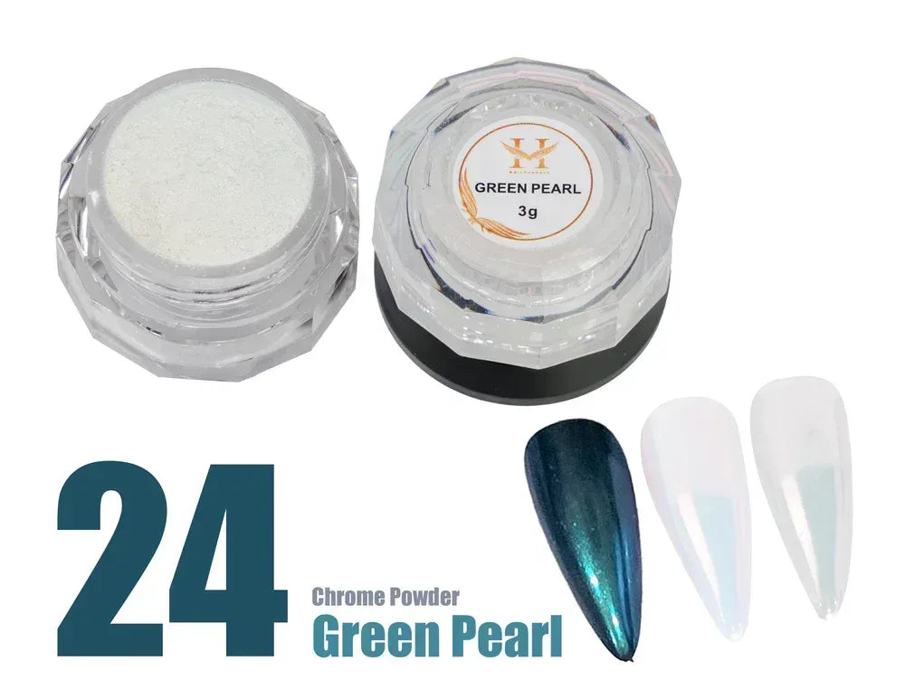 HANG Chrome Powder - #24 Green Pearl 3g - TTT Nails Supply