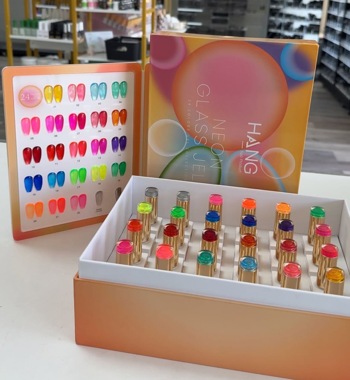 HANG Neon Glass Jelly Gel - Set 24 Colors (#1-#24) + Free Sample