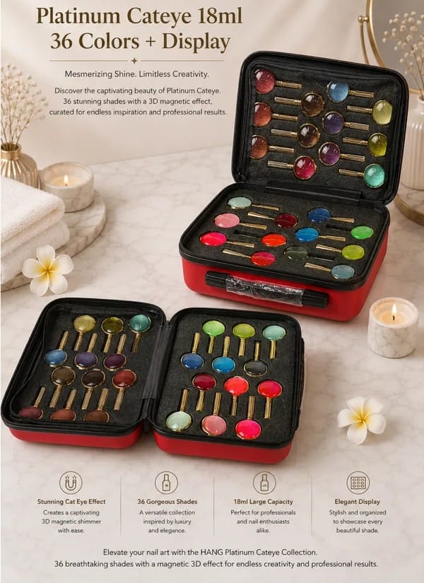 HANG Cat Eye - PLATINUM Collection, 36 Colors 18ml (#49–#84) + Free Vali & Sample ($7.45/ea)
