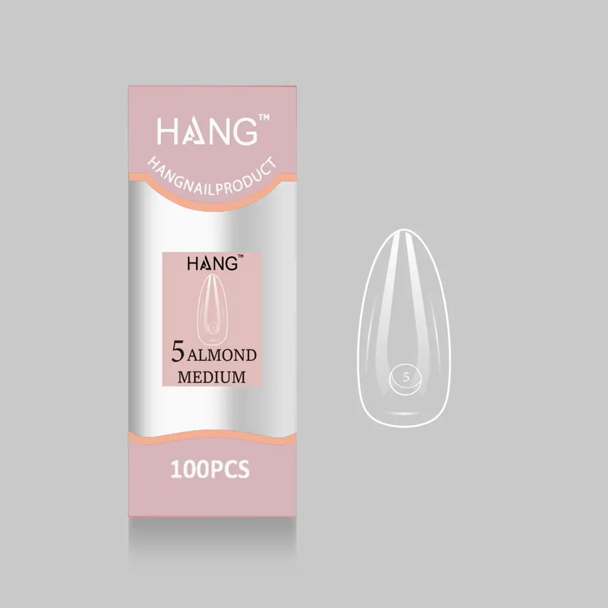 HANG Premium Flex-Gel X Tip Refill: Almond Medium Size 0 - 11 (100pcs/bag)