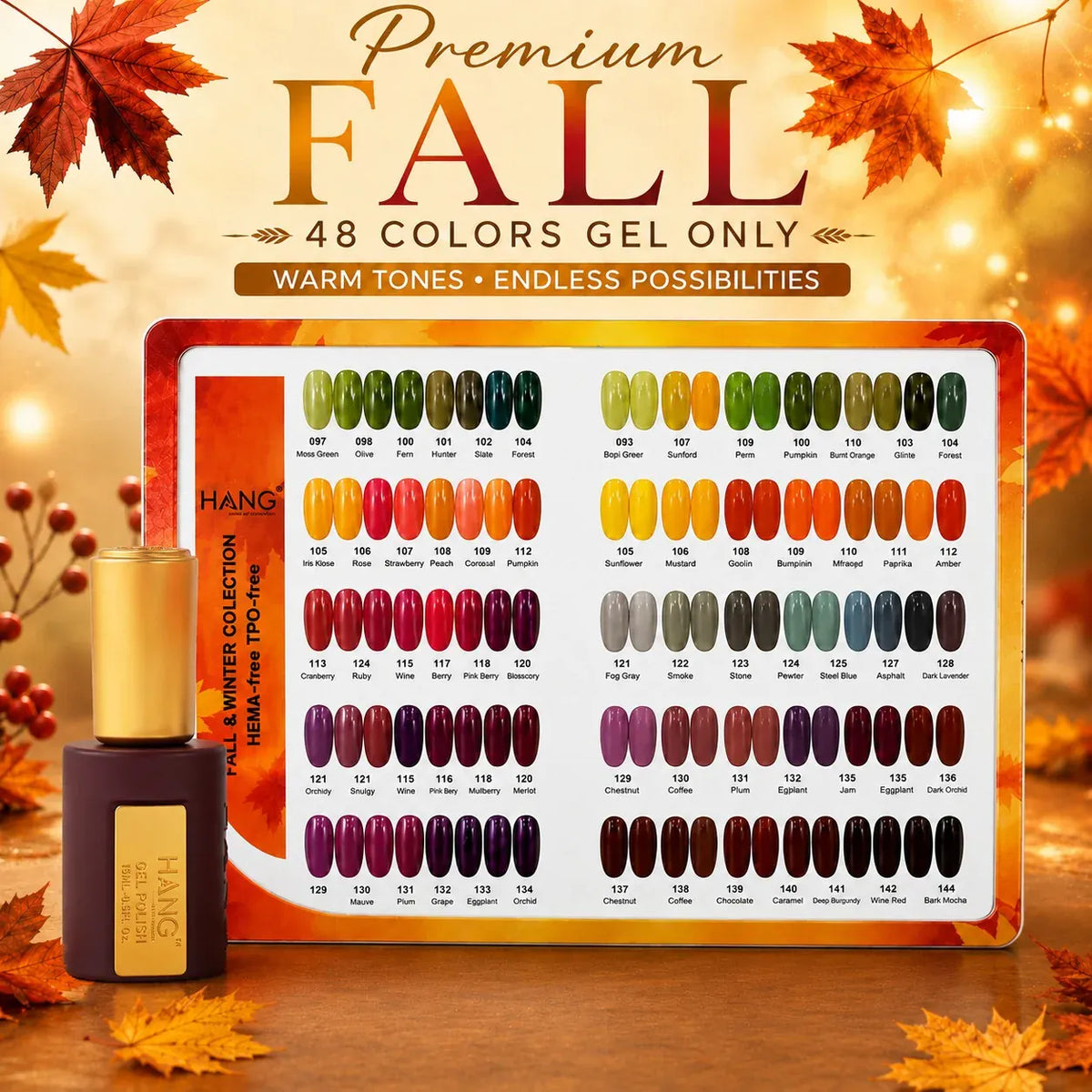 HANG Premium Fall Collection - 48 Gel Colors, Gel only (#97-#144)