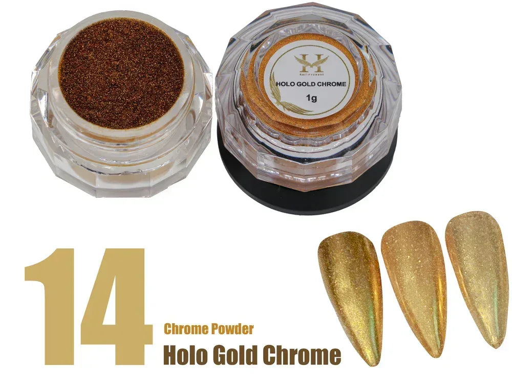 HANG Chrome Powder - #14 Holo Gold 1g - TTT Nails Supply