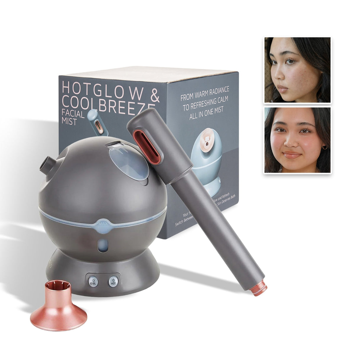 HotGlow & CoolBreeze™ 2-in-1 Hot & Cold Facial & Hair Steamer