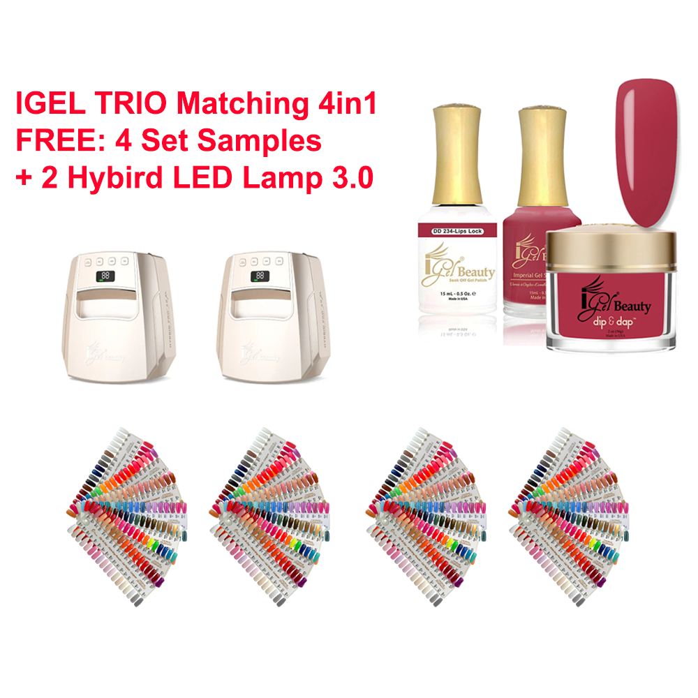 Igel TRIO Matching 4in1 - Full set 319 colors + Free 4 set Samples + Free 2 Hybrid Pro 3.0 LED/UV Lamp