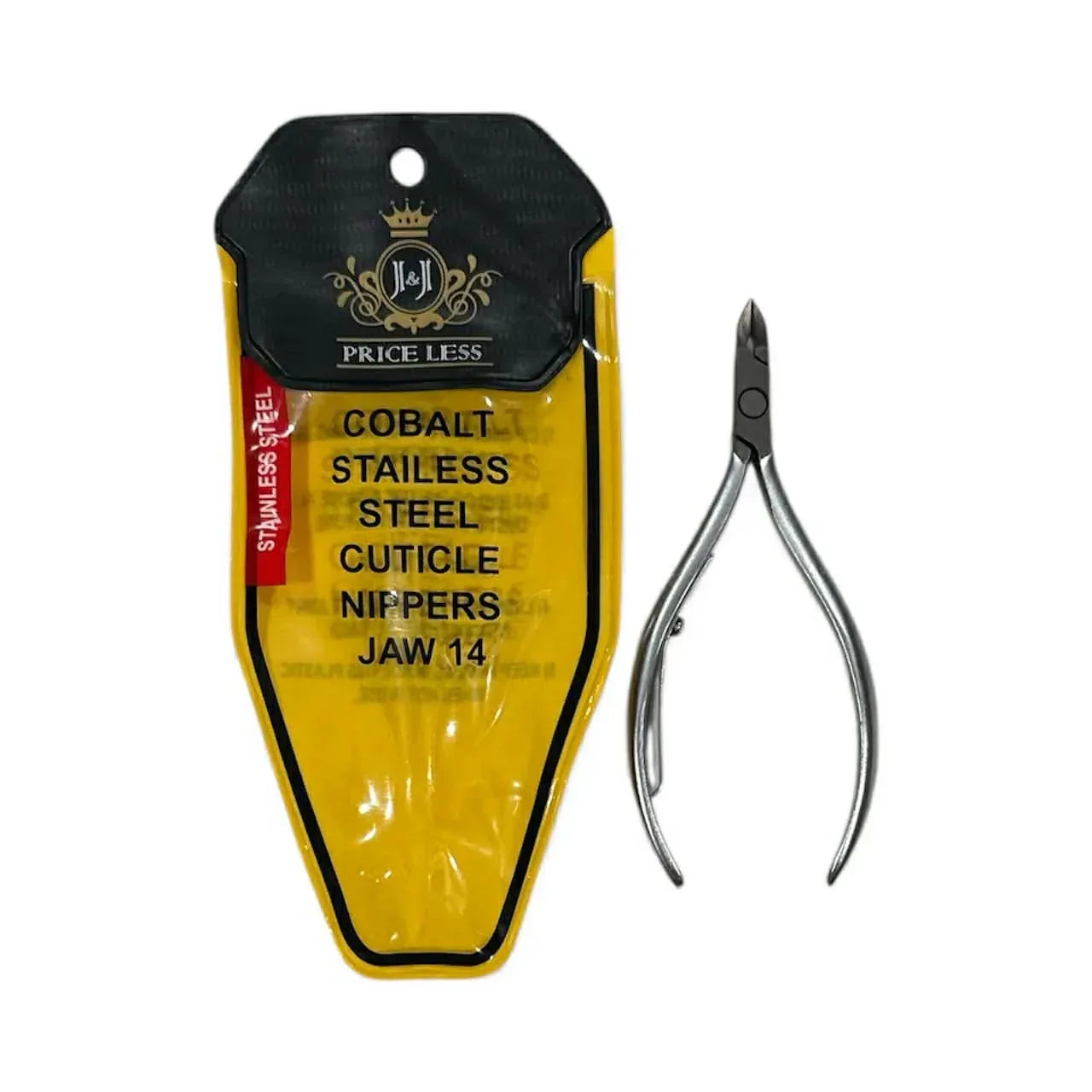 J&J PRICE LESS, Cobalt Stainless Steel Cuticle Nipper - Square Head, Jaw #14 - TTT Nails Supply