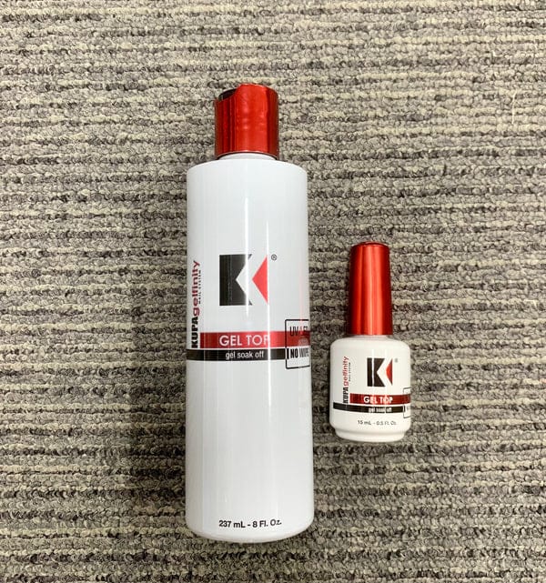 KUPA GelFinity Top Coat No Wipe (No Cleanse) Refill 8oz + Free 03 Bottles 0.5oz