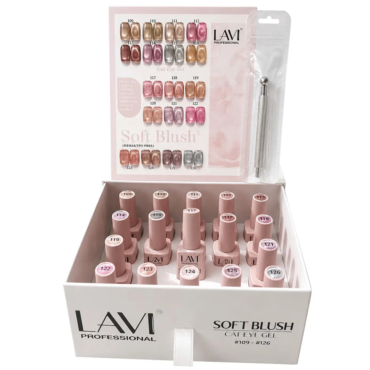 Lavi Cat Eye Gel, Soft Blush Collection - 18 Colors + Free Sample & Magnet Tool