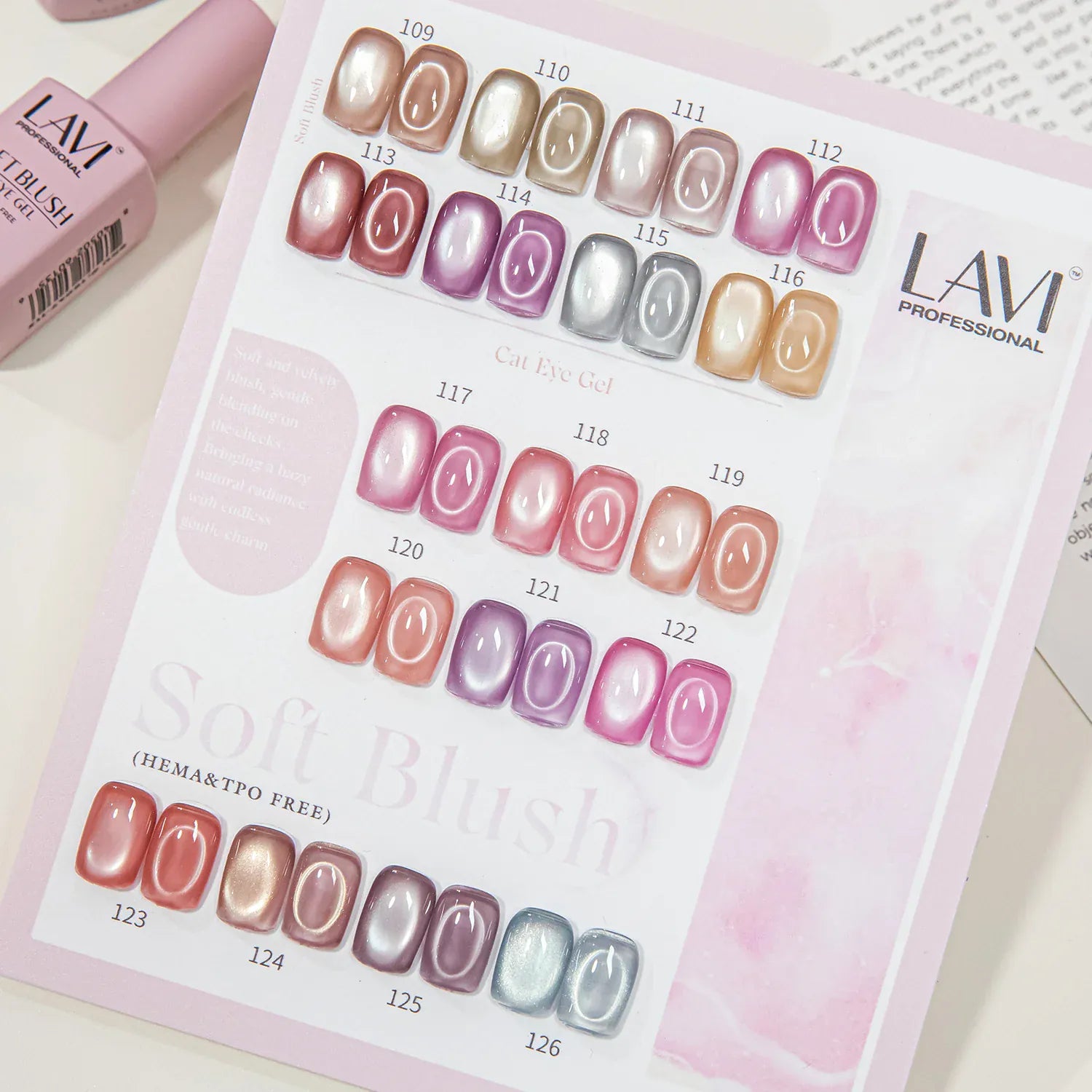 Lavi Cat Eye Gel, Soft Blush Collection - 18 Colors + Free Sample & Magnet Tool