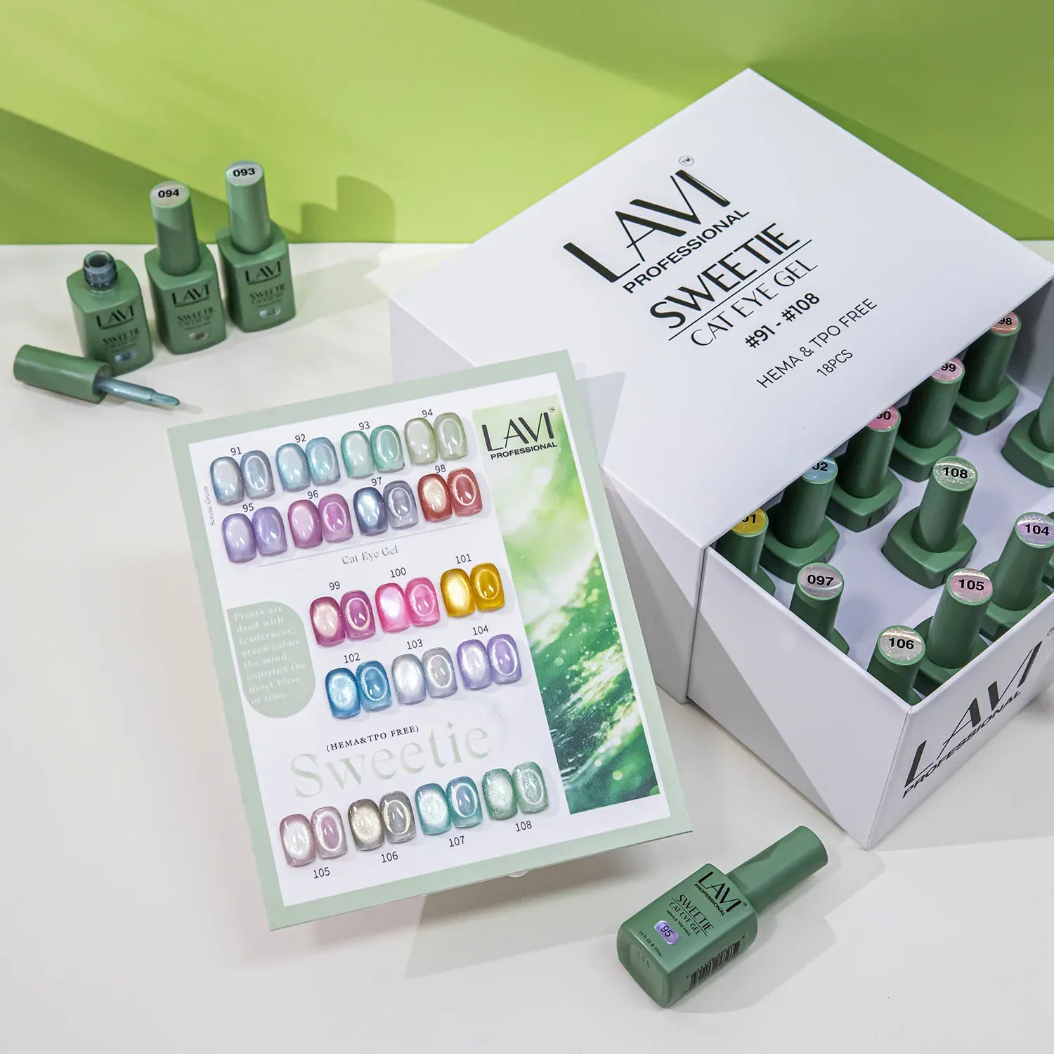 Lavi Cat Eye Gel, Sweetie Collection - 18 Colors + Free Sample & Magnet Tool
