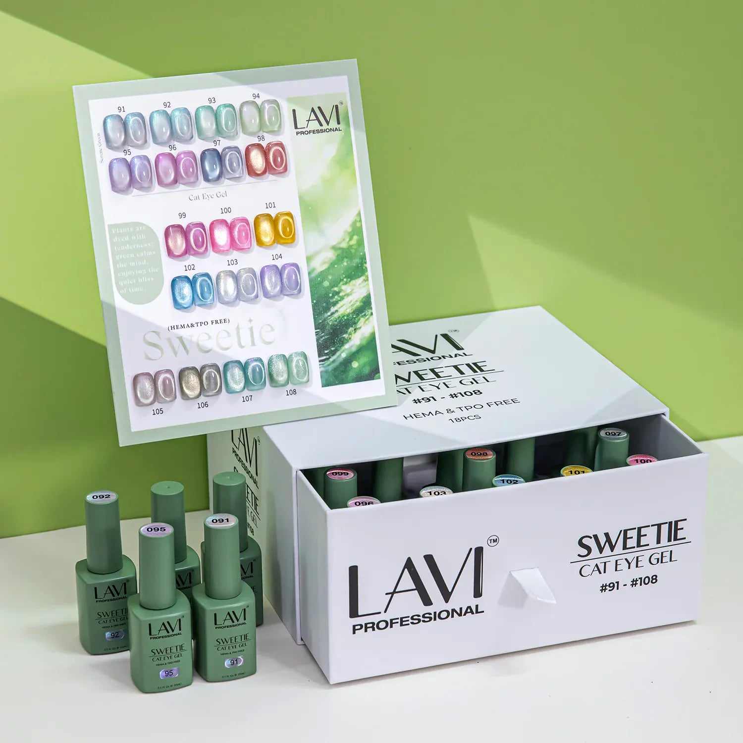 Lavi Cat Eye Gel, Sweetie Collection - 18 Colors + Free Sample & Magnet Tool
