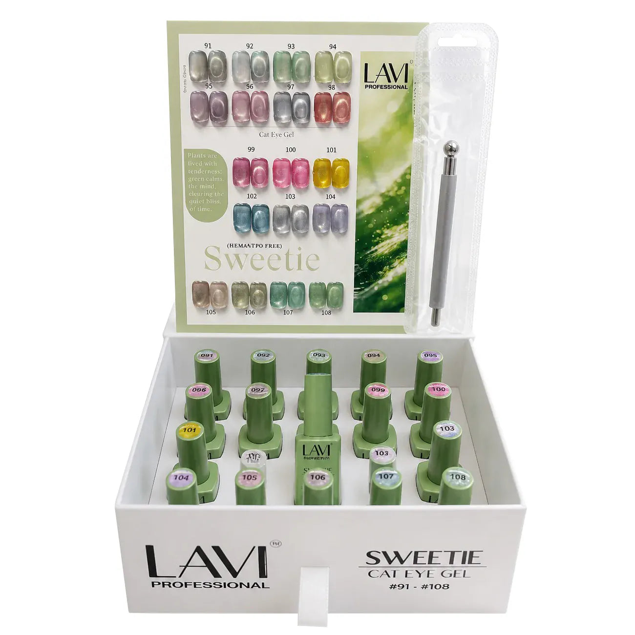Lavi Cat Eye Gel, Sweetie Collection - 18 Colors + Free Sample & Magnet Tool