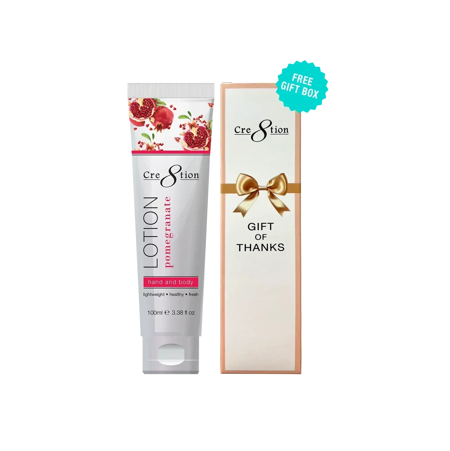 Cre8tion Hand & Body Lotion 100 ml/fl. 3.3oz - ROSE, Case 60pcs (Free Gift Box) - TTT Nails Supply