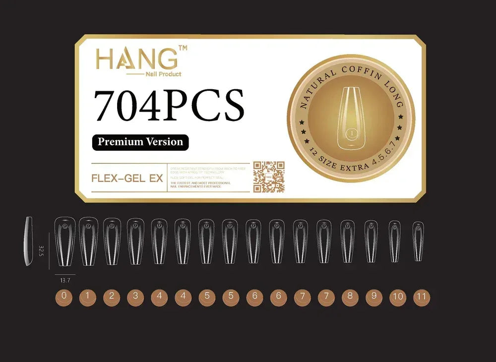 HANG Premium Flex-Gel X - Natural Coffin - Long (L) - TTT Nails Supply