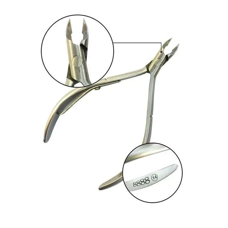 8888 STAINLESS STEEL CUTICLE NIPPER - ROUND HEAD #14 (HALF JAW) - TTT Nails Supply