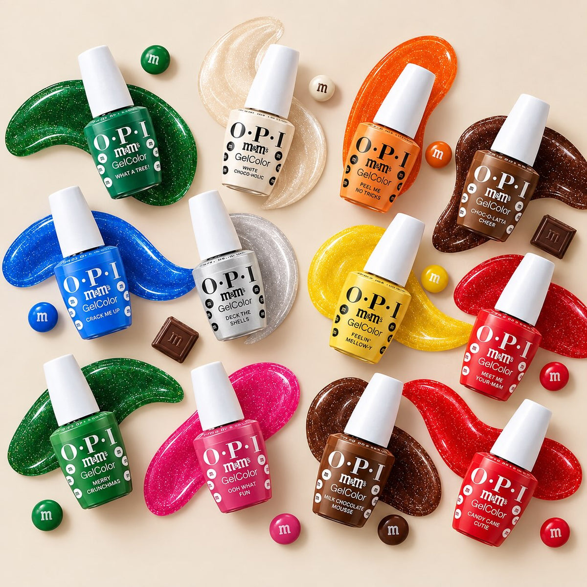 OPI x M&M's Holiday - Winter 2026 Collection, 12 Colors Gel 0.5 oz