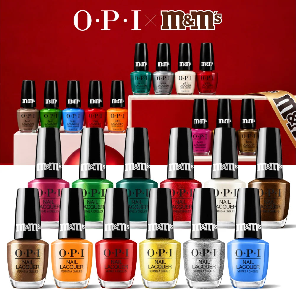 OPI x M&M's Holiday - Winter 2026 Collection, 12 Colors Nail Lacquer 0.5 oz
